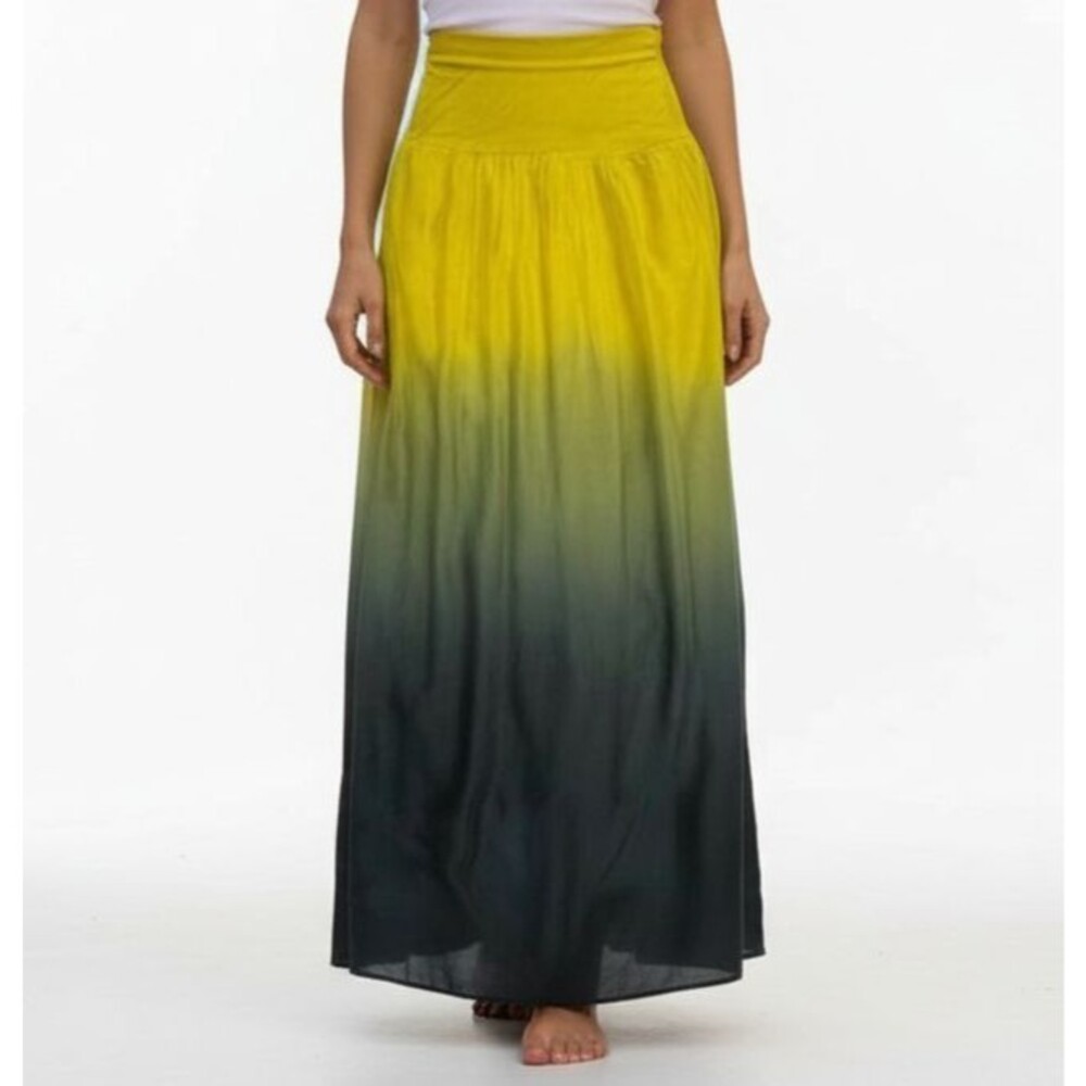 Belle France Silk Convertible Skirt Dress Small Ombre Yellow Fairycore Italy